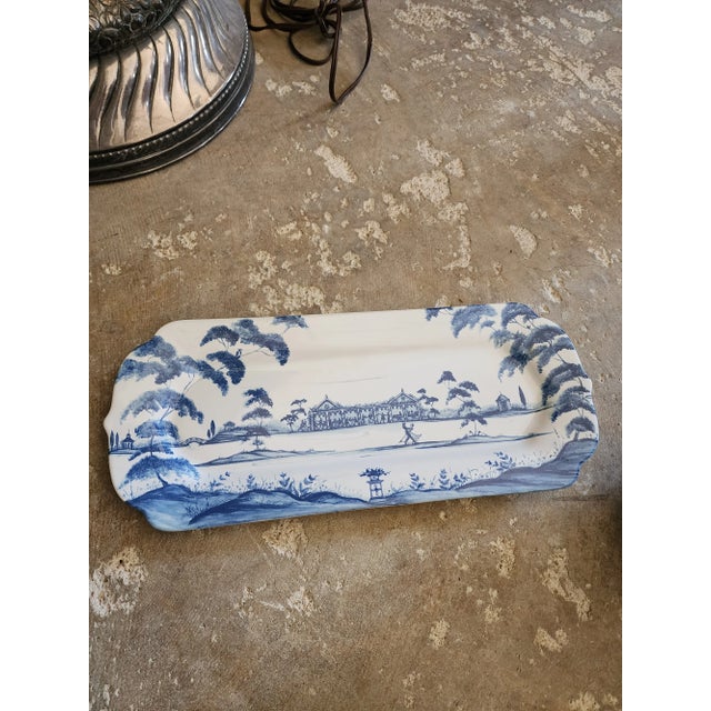 Ceramic Juliska Blue and White Platter For Sale - Image 7 of 9