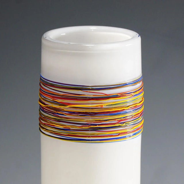1980s Vintage Art Glass Vase by Technical School for Glass Zwiesel , Germany For Sale - Image 5 of 7