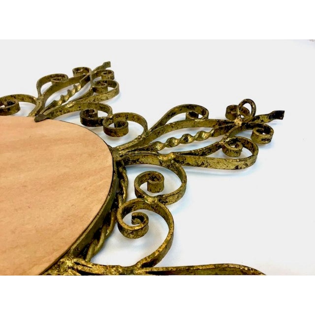 Mid-Century Iron Frame Mirror with Beveled Glass, 1920s For Sale - Image 9 of 10