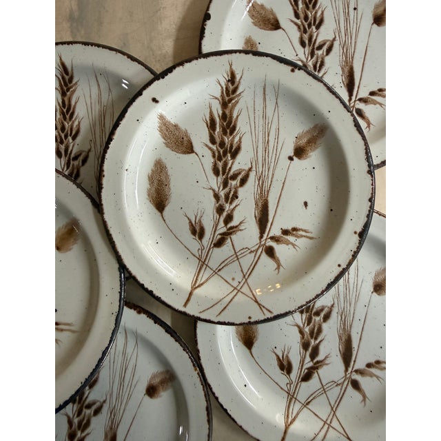 1980s Midwinter Stonehenge Wild Oats 7 Inch Salad Plates England - Set of Six (6) For Sale - Image 10 of 10