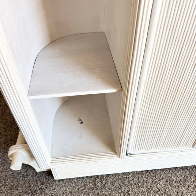 Wood Vintage Boho Chic Wavy Pencil Reed Dry Bar For Sale - Image 7 of 12