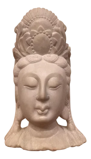 Chinese Artist, Guanyin Buddha Head, Marble