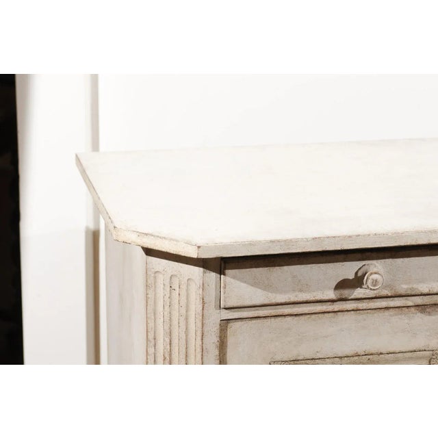 Swedish 1890 Painted Sideboard with Two Drawers, Two Doors and Fluted Side Posts For Sale In Atlanta - Image 6 of 12