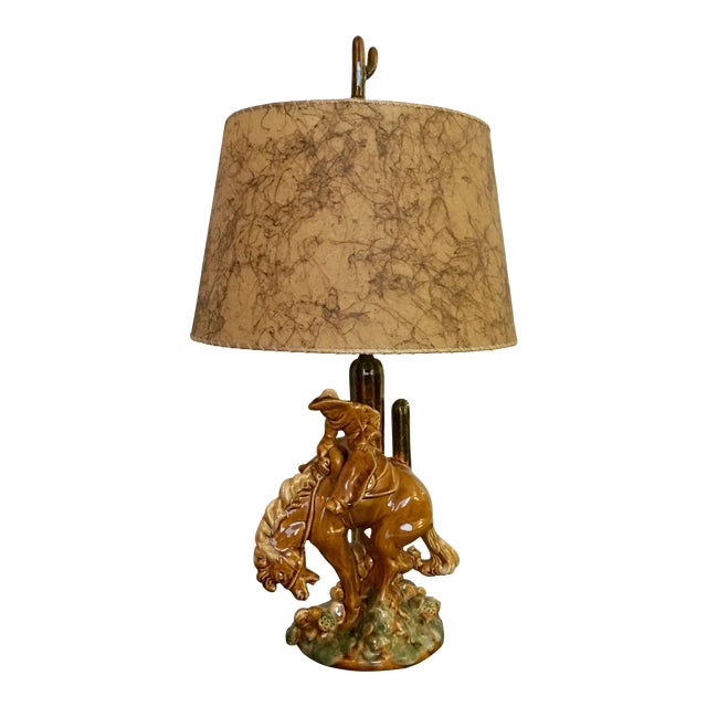 1940s Vintage Cowboy & Horse Lamp Chairish