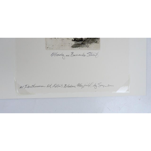 French 1905 Robert Bledsoe Mayfield Barracks Street New Orleans Etching For Sale - Image 3 of 5