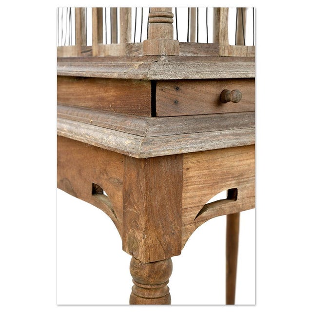 Wood Bird Cage on Carved Wooden Legs For Sale - Image 7 of 9