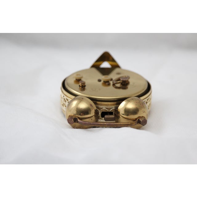 Gold Alarm Desk Clock in Brass, 1970s For Sale - Image 13 of 15