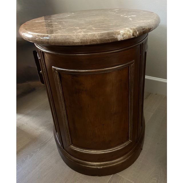 Henredon Side/Accent Table With Marble Top For Sale - Image 9 of 10