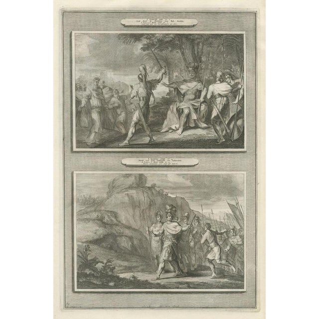 Pieter Mortier, Saul Kills the Priests of Nob and David Escapes Saul, 1700, Engraving For Sale - Image 12 of 12