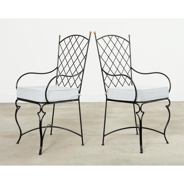 Metal Set of Six Mario Papperzini Style Iron Garden Dining Chairs For Sale - Image 7 of 18