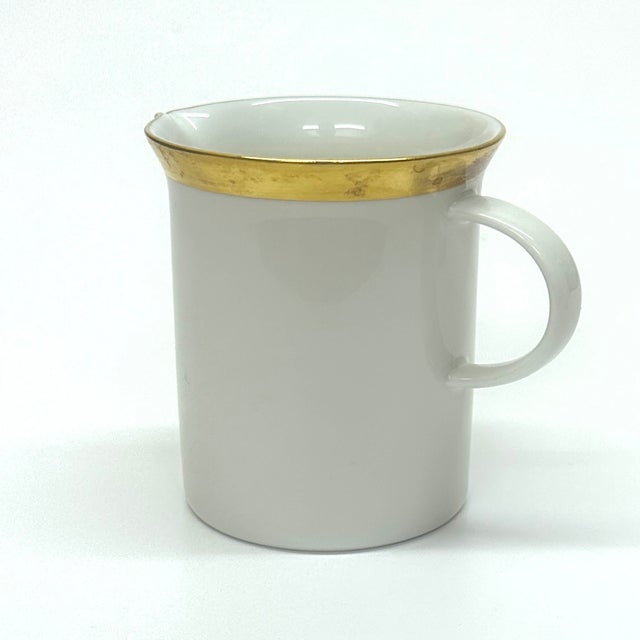 Rosenthal Vintage Mid-Century Modern Rosenthal Kurfürstendamm Gold Embellished Porcelain Creamer and Sugar Bowl Set For Sale - Image 4 of 13