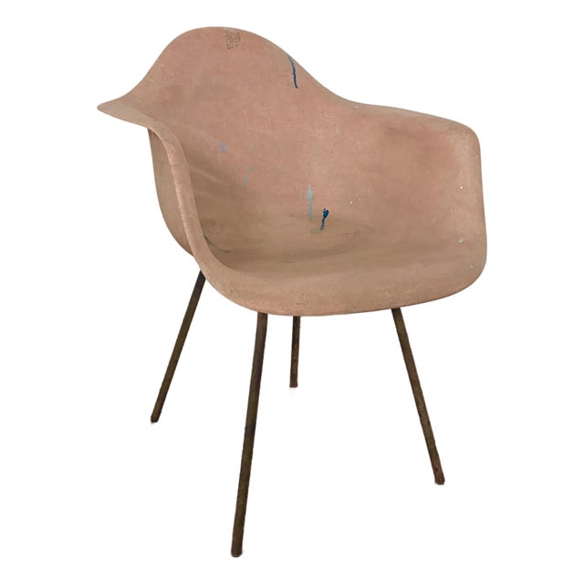 1950s Eames for Herman Miller Fiberglass Armchair – Sculptural Form W/ Artist Patina For Sale