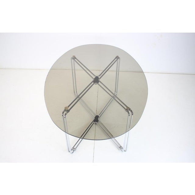 Mid-Century Chrome and Glass Dining Table, Italy, 1970s For Sale - Image 4 of 15