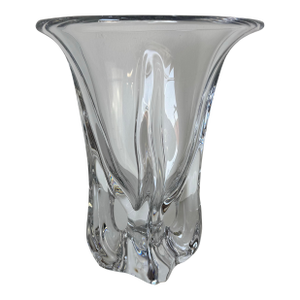 Vintage Vannes Le Châtel France – Art Nouveau Style Crystal Trumpet Vase