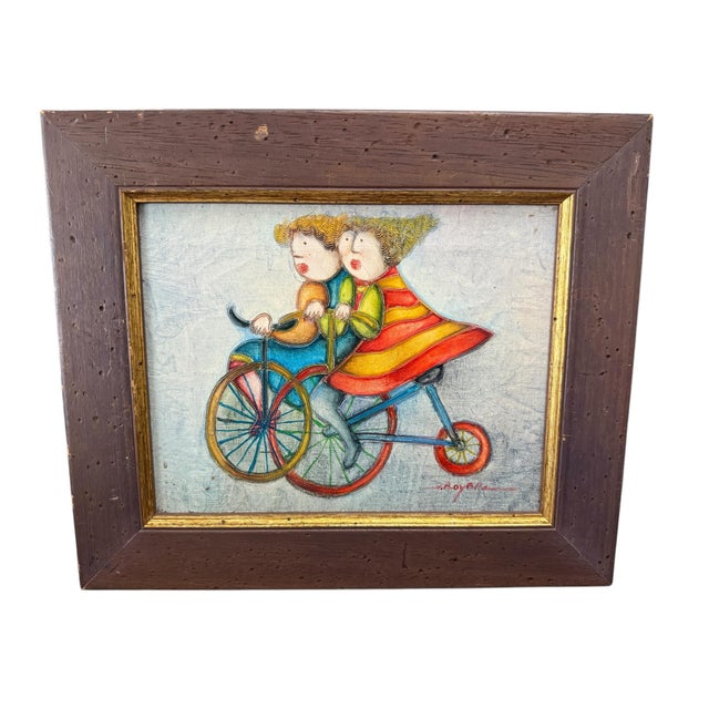 1990s 1990s Whimsical Oil Painting by J.Roybal, Framed For Sale - Image 5 of 7
