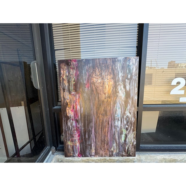 Tan Late 20th Century Post-Modern Abstract Painting For Sale - Image 8 of 14