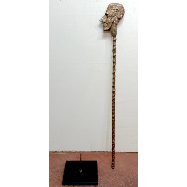 Giacometti School Bronze Male Figural Totem Sculpture, Museum Mounted, 20th C For Sale - Image 14 of 15