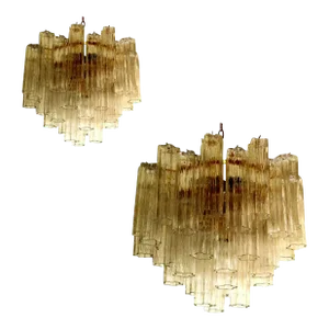 Murano Glass Sputnik Mazzega Style Chandeliers - a Pair