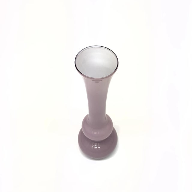 Glass Mid Century Mauve Glass Vase Curation - Group of 5 For Sale - Image 7 of 11