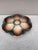 Majolica oyster plate Sarreguemines Digoin , circa 1900. 6 shells and space for the lemon on the center.