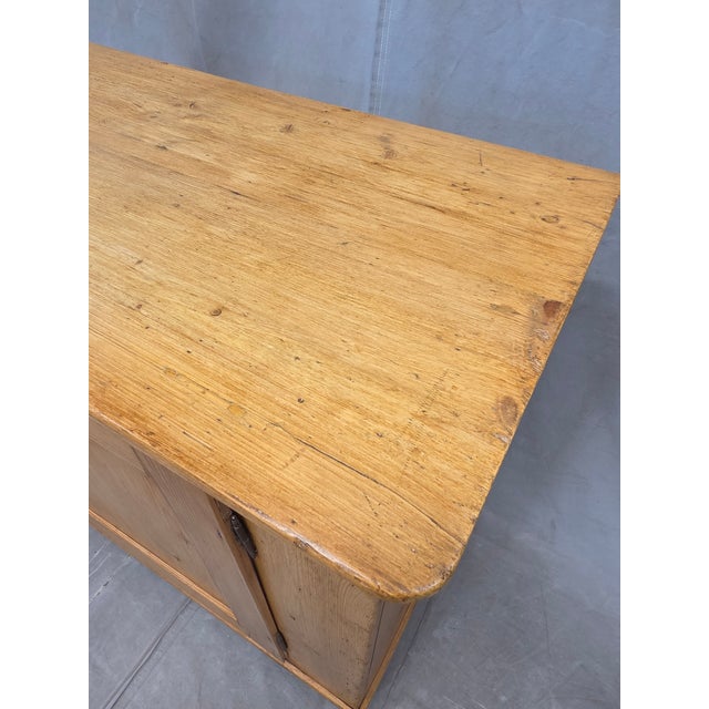 Wood Antique English Pine Single Door Cupboard With Working Key and Original Hardware For Sale - Image 7 of 14