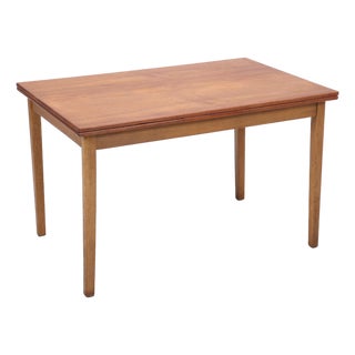 Vintage Teak Dining Table with Two Extension Leaves, 1960s For Sale