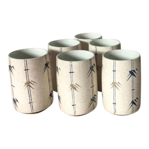 1960s Ceramic Chinoiserie Style Drinking Glasses- Set of 6