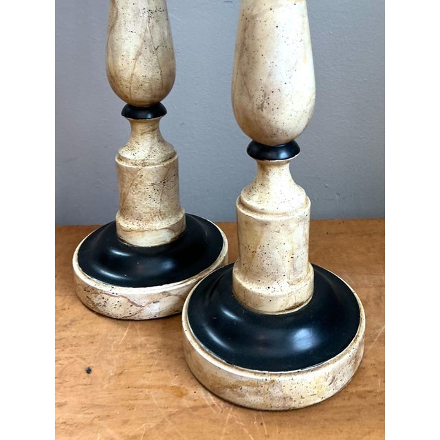 Vintage Sarreid Candlestick Lamps - A Pair For Sale - Image 15 of 18