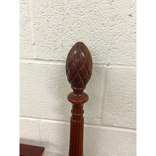 Vintage Full Size Four Poster Bed With Pineapple Pinecone Finials