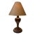 Mid-Century Turned Mixed Wood Lamp With Shade For Sale