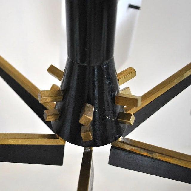 Brass, Wood, and Opaline Glass Pendant Lamp by Stilux, 1960s For Sale - Image 4 of 14