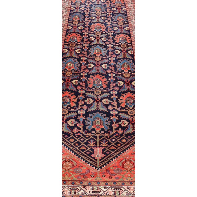 Long Antique Persian Hamadan Runner With All-Over Sub-Geometric Design For Sale - Image 9 of 14