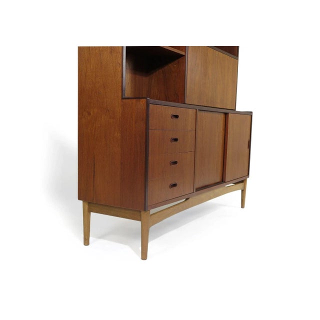 Wood 1960's Danish Teak High Sideboard Cabinet For Sale - Image 7 of 10