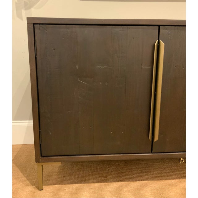 2020s Organic Modern Dark Brown Finished Reclaimed Pine Sideboard For Sale - Image 5 of 9