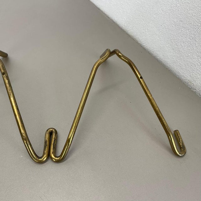 Large Brass Coat Rack with Hooks in the style of Auböck, France, 1950s For Sale - Image 16 of 18