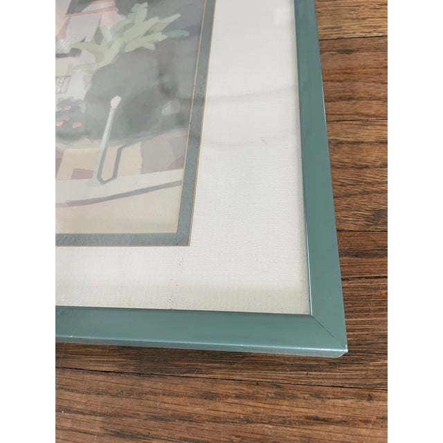 A beautifully framed vintage "Graciosa" print by American artist William Buffett, showcasing the dreamy, pastel-toned...