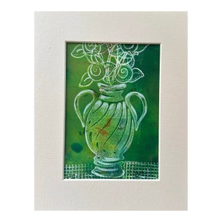 “Verdant Whimsy” Original Mono Print by Nancy Smith For Sale