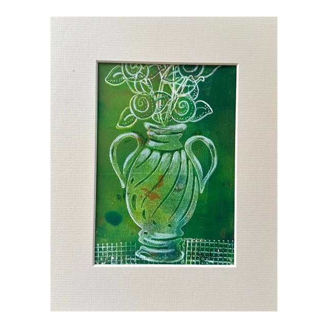 “Verdant Whimsy” Original Mono Print by Nancy Smith For Sale