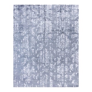 Modern, One-of-a-Kind Hand-Knotted Area Rug - Ivory, 7' 10" x 10' 1" For Sale