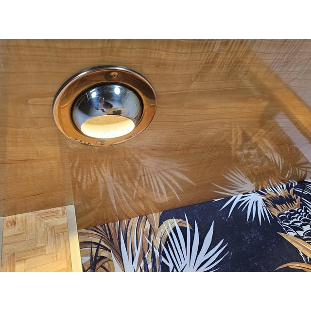 Pressed Bamboo Dry Bar with Stools, Italy, 1970s, Set of 3 For Sale - Image 9 of 13