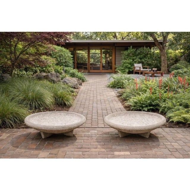 Pair Monumental Willy Guhl French Cast Stone Garden Planters, Circa 1955-1970 For Sale - Image 12 of 18