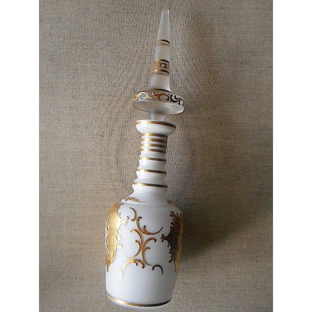 Vintage Cased Glass & 24K Gold Trim Decanter For Sale - Image 4 of 8