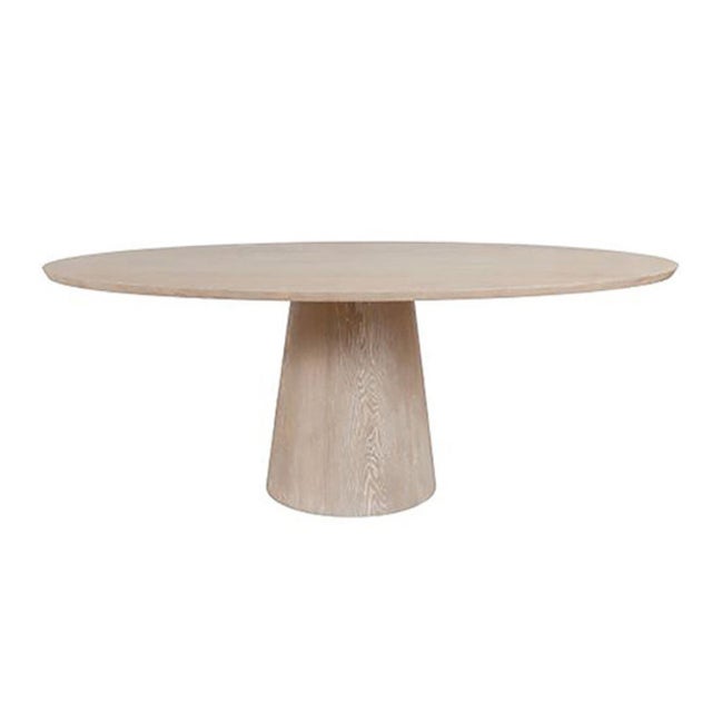 Our Jefferson oval dining table makes the most of its classic, minimalist silhouette. The tapered wood base has a stately...