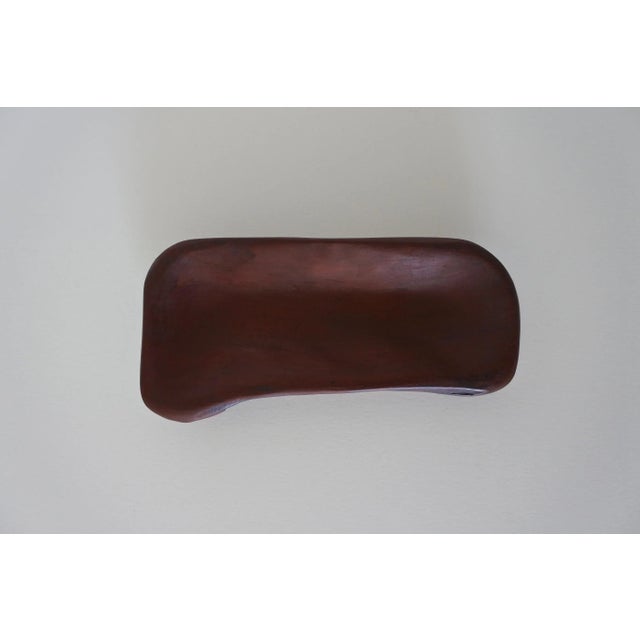 1950s Mid-Century French Hand Carved Free-Form Mahogany Wood Dish, 1950s For Sale - Image 5 of 6