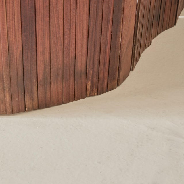 French Tambour Pine Room Divider Attributed to Jomain Baumann, 1940s For Sale - Image 9 of 11