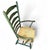 Vintage High Back Ladder Chair in Green Wood with Rush Seat For Sale - Image 10 of 15
