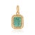 Art Deco Charm 1.55ct Emerald Diamond Halo Pendant in 14k Yellow Gold For Sale - Image 10 of 14