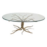 Coffee Table with Forged Metal Frame by Salvino Marsura, 1960s For Sale