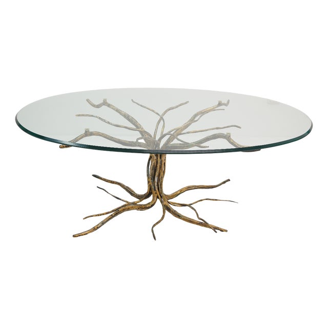 Coffee Table with Forged Metal Frame by Salvino Marsura, 1960s For Sale