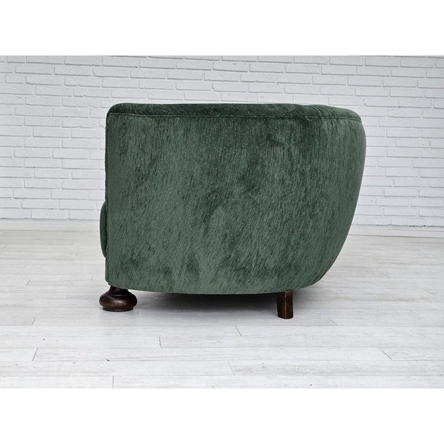 Vintage Danish Velour 3 Seater Banana Sofa, 1960s For Sale - Image 11 of 18